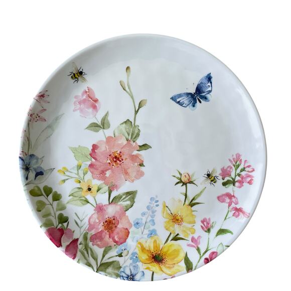 Rachel Ashwell Melamine Dinner Plate Set of 4 Spring Floral Butterfly 11in New - Picture 2 of 13